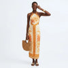 Forgotten Floral Print Halter Neck Maxi Dress