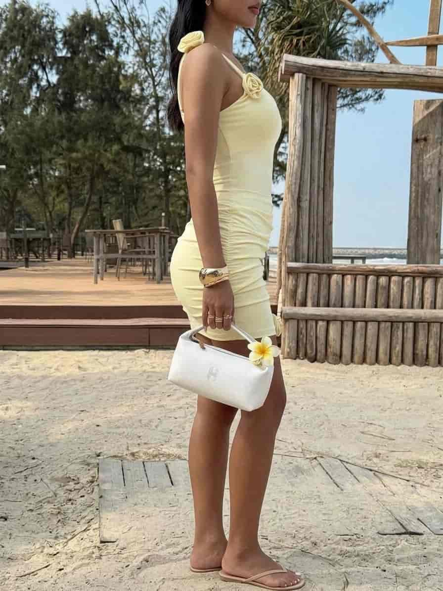 Honeydrop Rosette Mini Dress