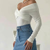 High Standards Off-Shoulder Long Sleeve Bodysuit