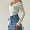 High Standards Off-Shoulder Long Sleeve Bodysuit