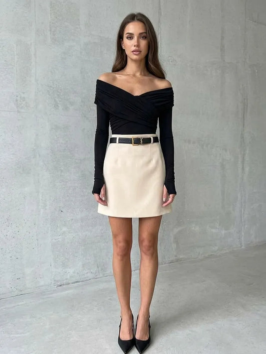 Executive Temptation Off-Shoulder Bodysuit