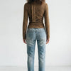 Textured Cowl Neck Long Sleeve Blouse with Scarf Detail