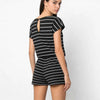 Sundown & Comfy Striped Drawstring Waist Romper