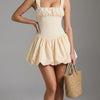 Vanilla Flirt Society Bubble Hem Mini Dress