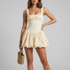 Vanilla Flirt Society Bubble Hem Mini Dress