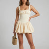 Vanilla Flirt Society Bubble Hem Mini Dress