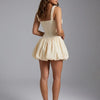 Vanilla Flirt Society Bubble Hem Mini Dress