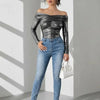 Graphite Goddess Moment Off-Shoulder Bodysuit
