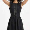 Date Night In Disguise Lace-Up Midi Dress