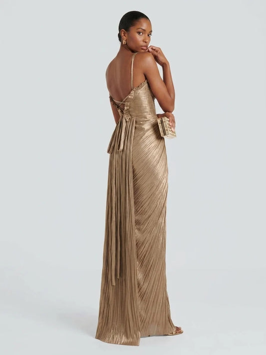 The Golden Ticket Corset Maxi Dress