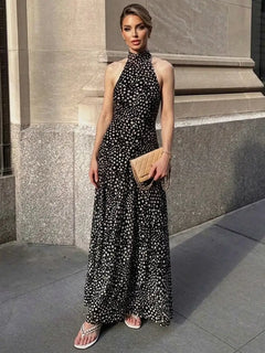 Too Chic To Text Back Polka Dot Maxi Dress