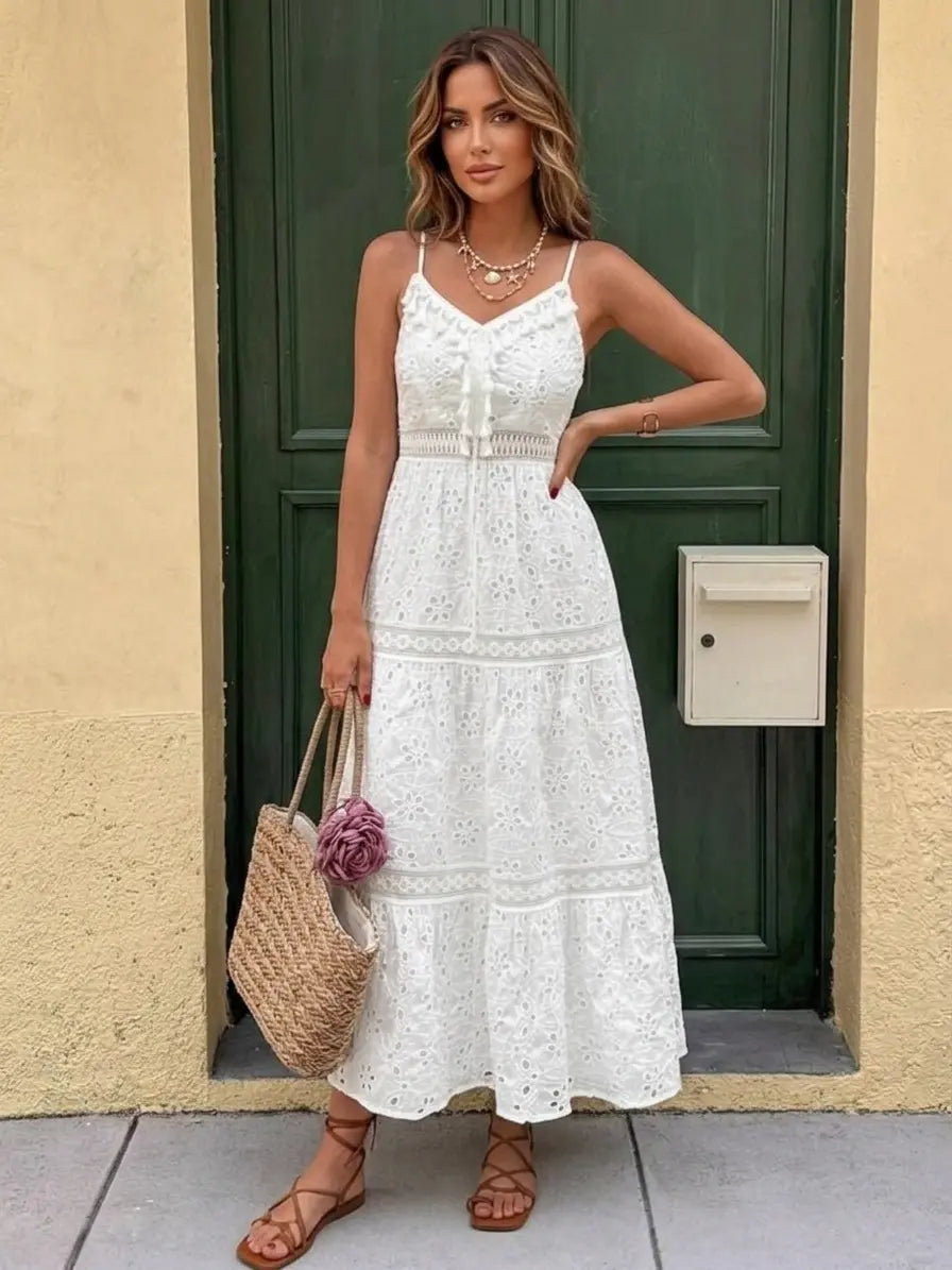 Espresso Then Amalfi Maxi Dress with Tassel Detail