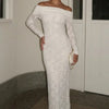 Steal The Ceremony Off-Shoulder Lace Maxi Dress