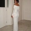 Steal The Ceremony Off-Shoulder Lace Maxi Dress