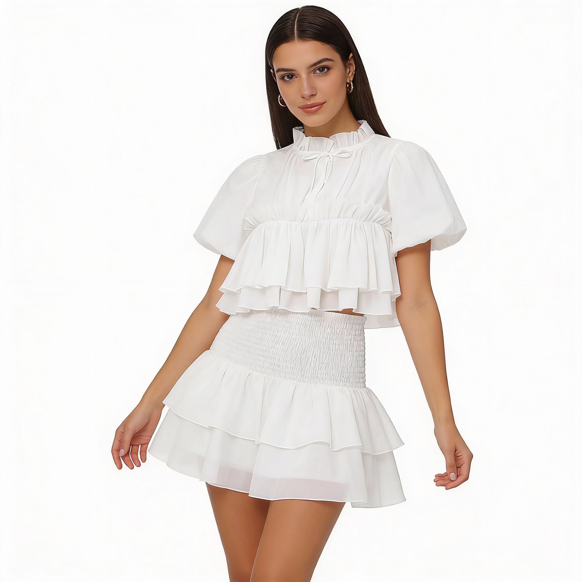 Sunbeam Puff Lace-Up Doll Shirt