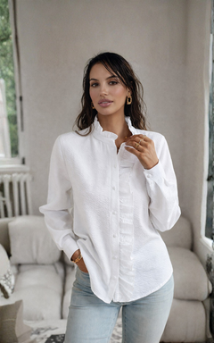 Boss Flow Rüschenbluse – Gestreift &amp; Schnörkelt