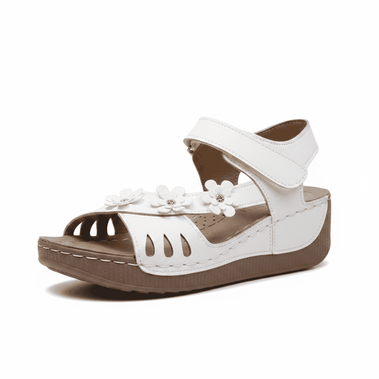 Coastal Bloom floral Embellished Wedge Sandals