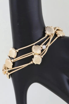 Multi Seashell Coil Bracelet