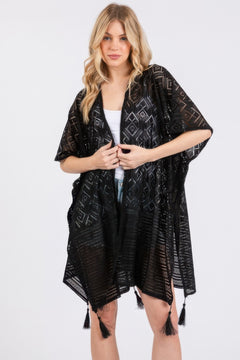 Geometric Pattern Tassel Cover Up