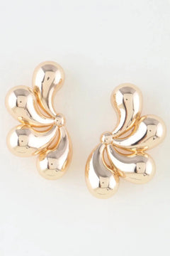 Shiny Flower Halves Earrings