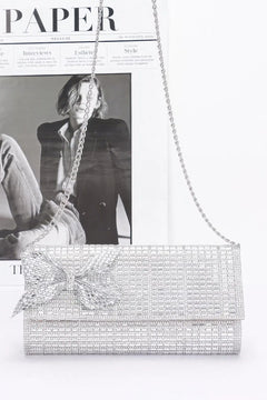 Rhinestone Party Clutch W/ Rhinestone Bow