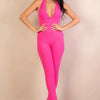 No Leash Needed Halter Ribbed Bodycon Jumpsuit