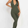 No Leash Needed Halter Ribbed Bodycon Jumpsuit