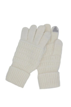 Flauschige Smart-Touch-Handschuhe aus Zopfstrick