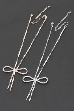 Rhinestone Ribbon Necklace