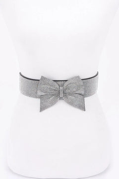 Rhinestone Ribbon Elastic Plus Size Belt