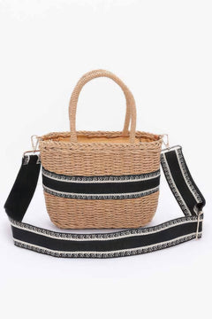 Faux Straw Small Tote Bag