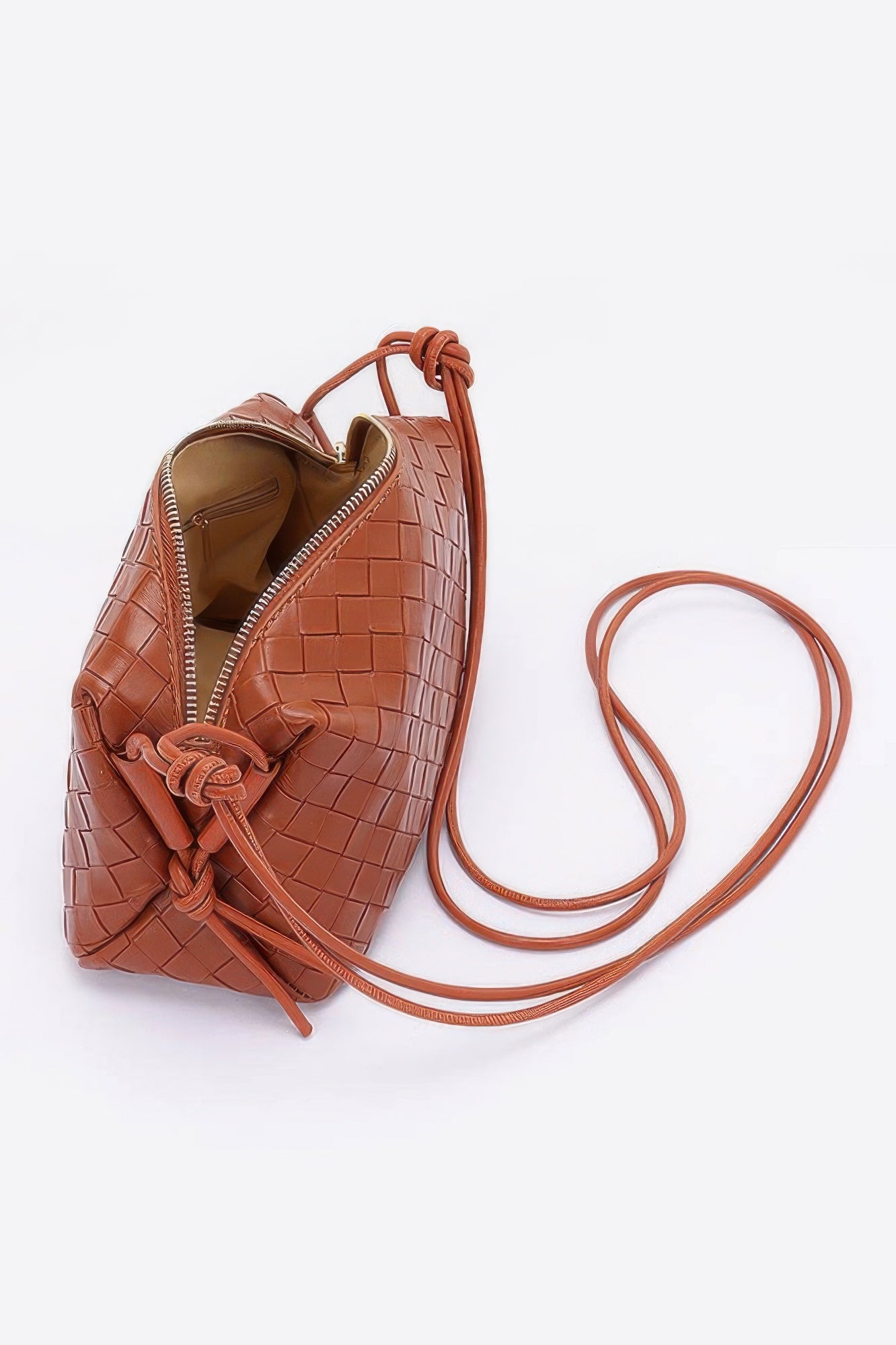 Embossed Faux Leather Camera Bag