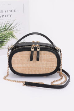 Faux Straw Bowling Bag