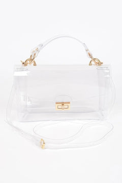 Transparent Metal Studded Flap Bag