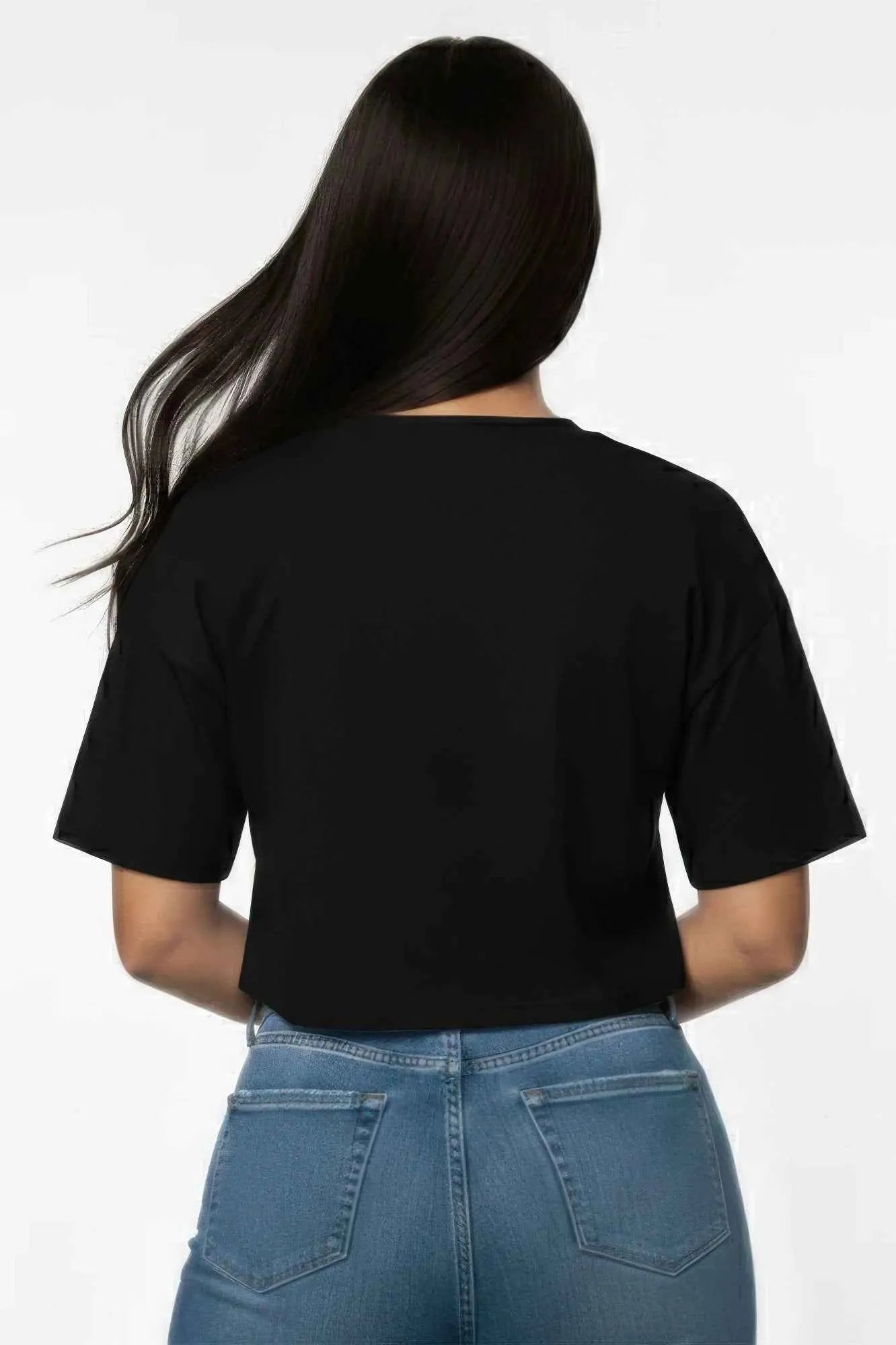 Women's Premium Short Sleeve Round Neck Basic Crop Top