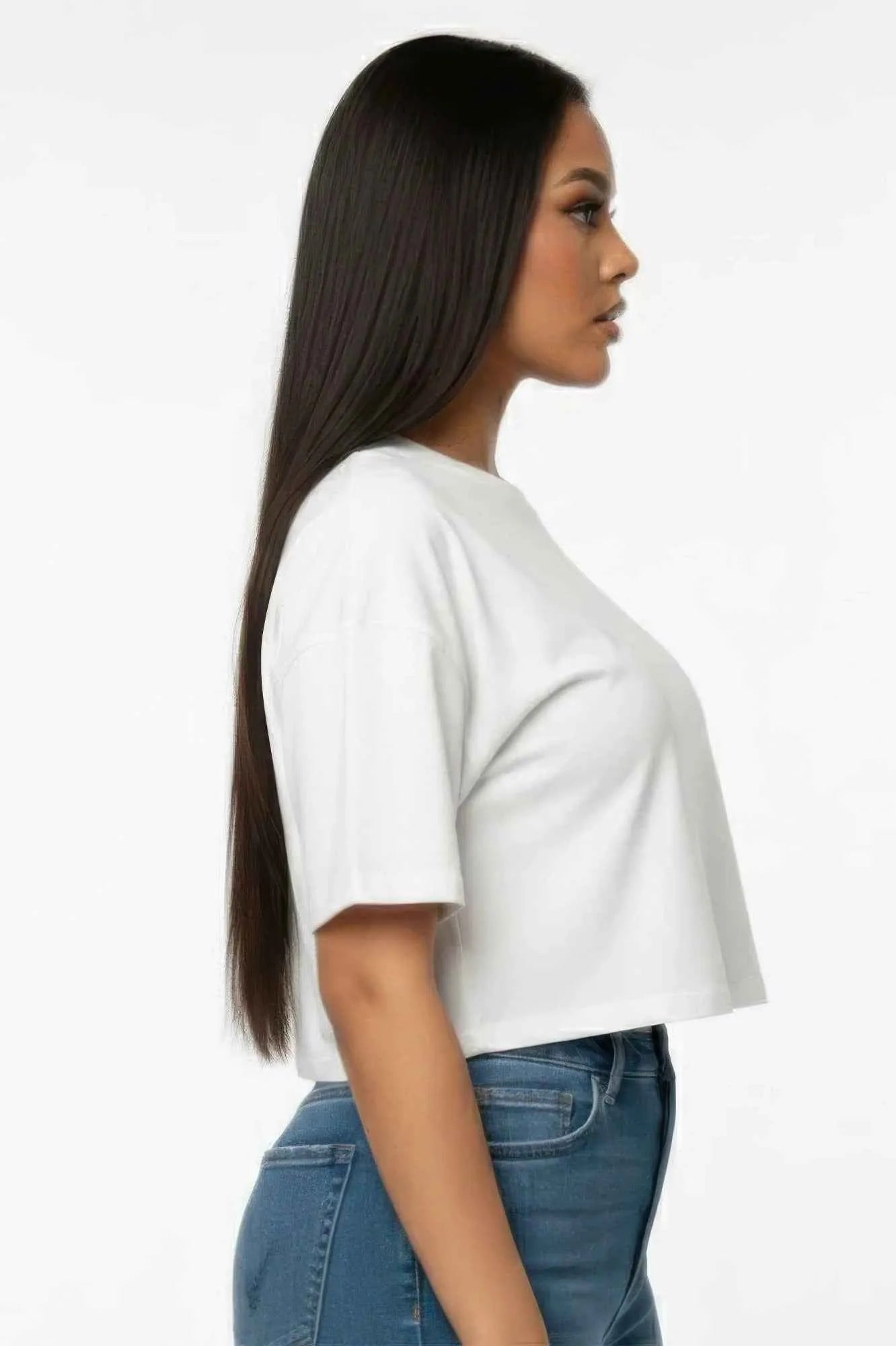 Women's Premium Short Sleeve Round Neck Basic Crop Top