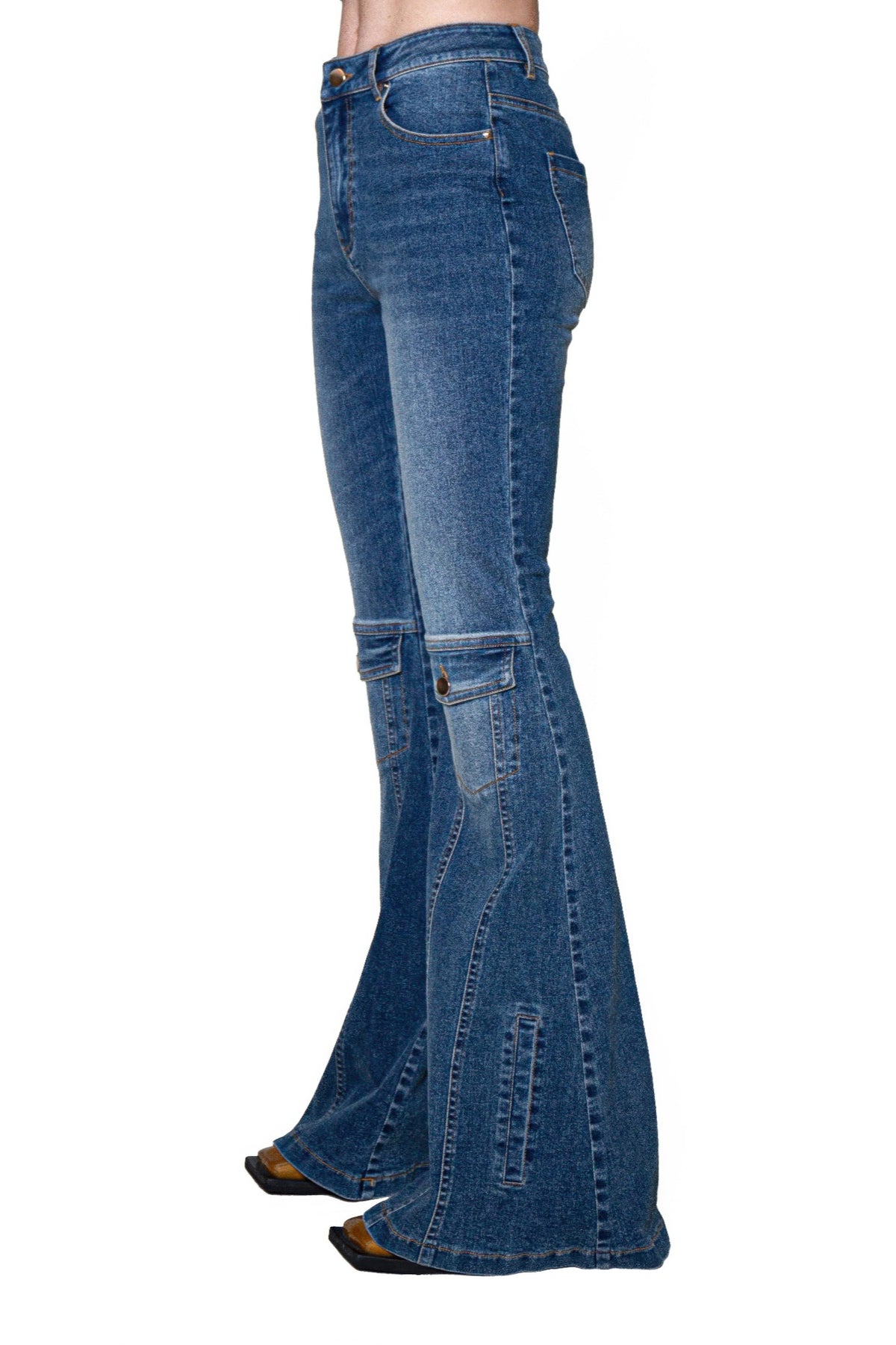 Side Street Cargo-Flare High-Rise Jeans