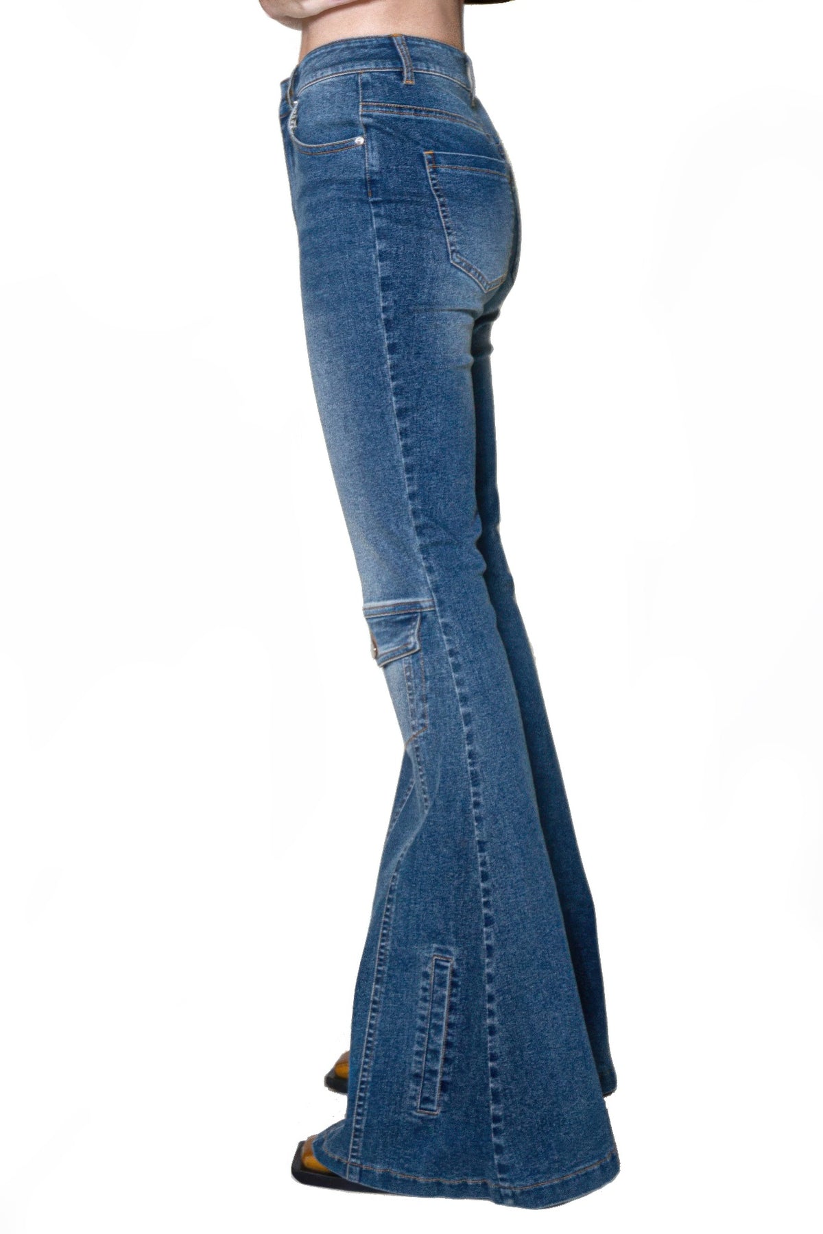 Side Street Cargo-Flare High-Rise Jeans
