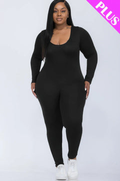 All Eyes On This Scoop Neck Bodycon Jumpsuit