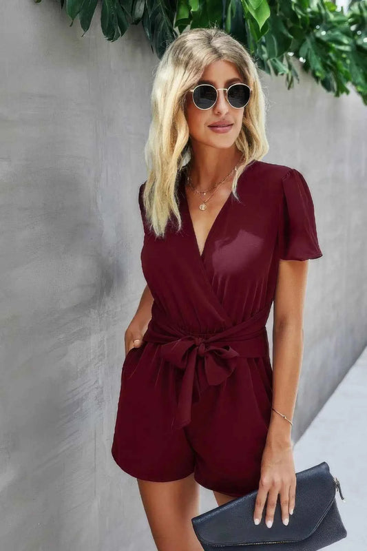 Table for Two Wrap Knot Side Romper