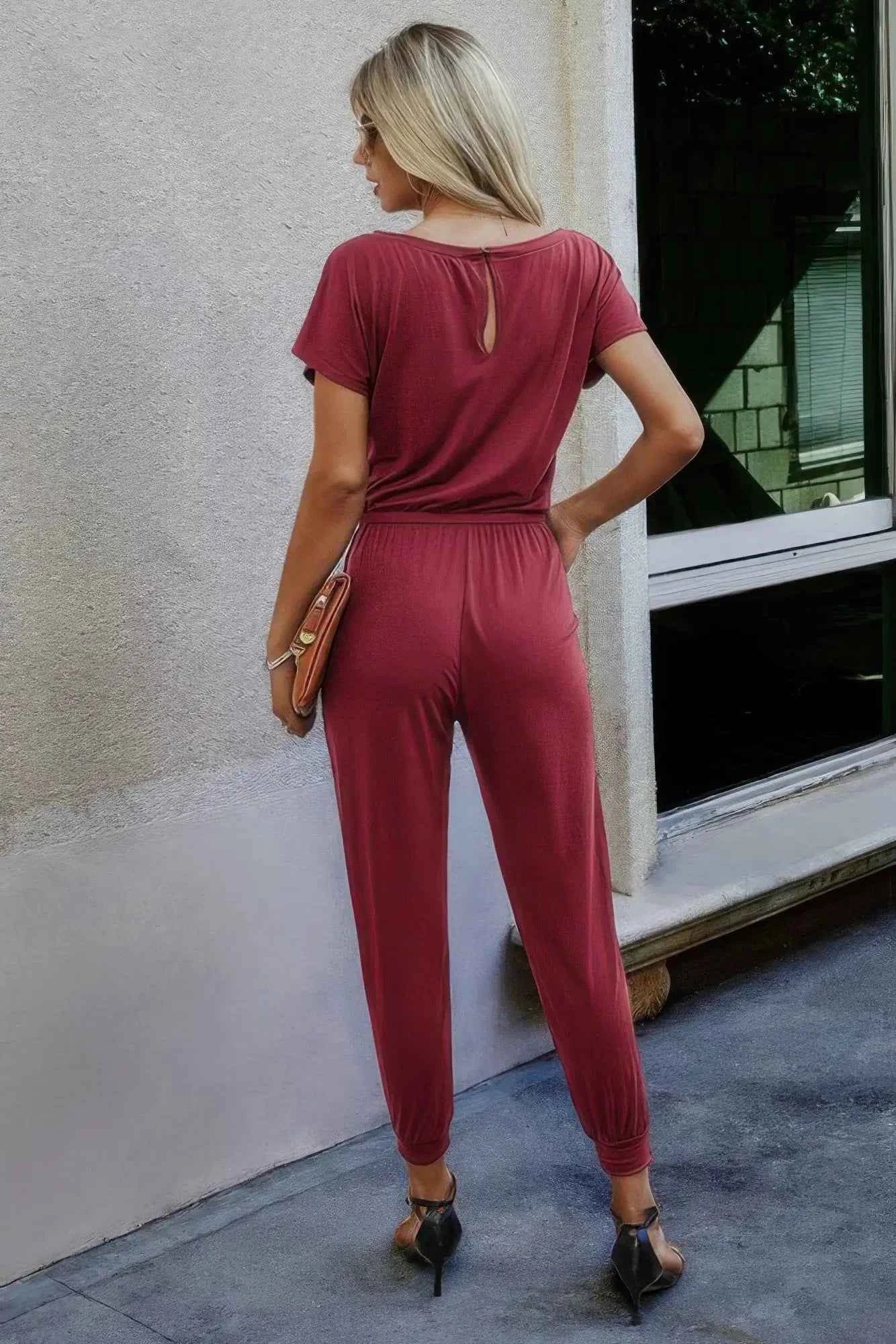 Anywhere Attire Slant Shoulder Jumpsuit
