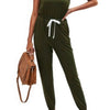 Back To Basics One Shoulder Elastic Waist Jumpsuit