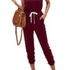 Back To Basics One Shoulder Elastic Waist Jumpsuit