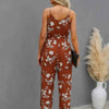 Just Throw It On Floral Knot Side Cami Jumpsuit