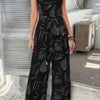 Running Errands Wide Leg Tie Waist Jumpsuit