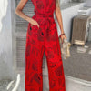 Running Errands Wide Leg Tie Waist Jumpsuit