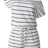 Sundown & Comfy Striped Drawstring Waist Romper