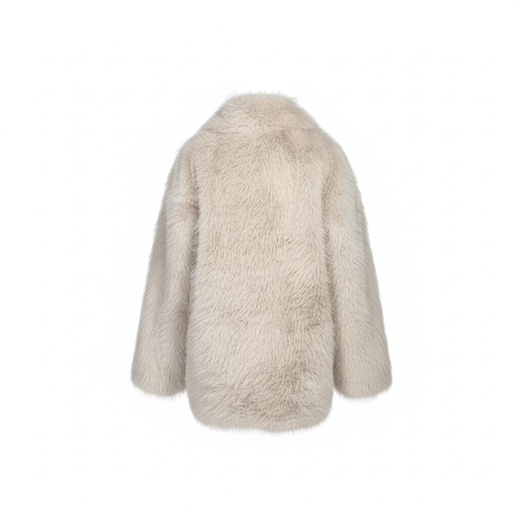 New Fox Hair Medium Length Suit Collar Fur Coat