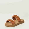 WILD DIVA Woven Dual Band Platform Sandals
