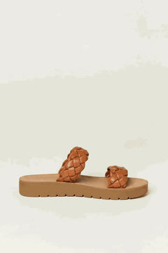 WILD DIVA Woven Dual Band Platform Sandals